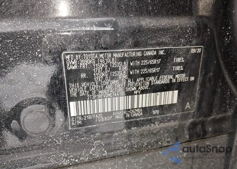 2021 Toyota Rav4 Xle из США, поврежденный, VIN 2T3P1RFV2MC144185